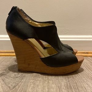 Black wedge heels size 8